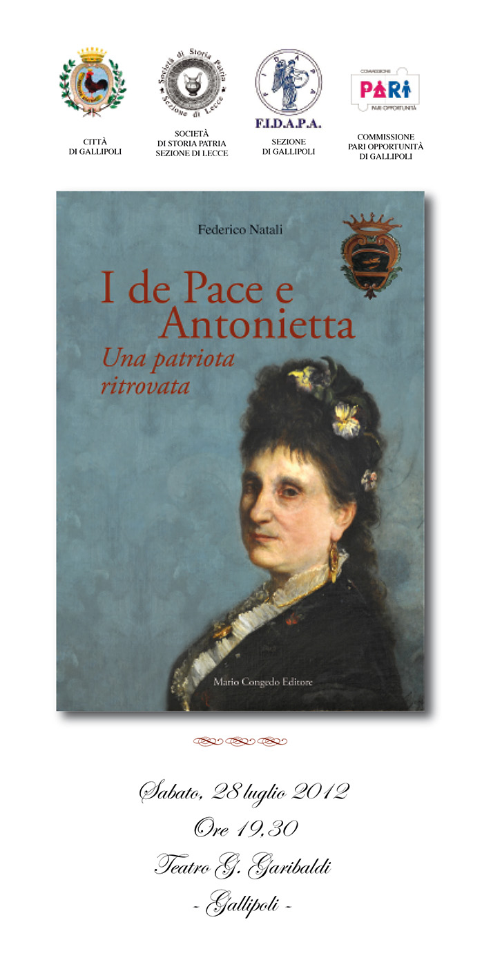 Invito Presentazione del libro "I de Pace e Antonietta"