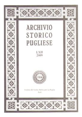 Rivista "Archivio Storico Pugliese LXII"  - ANNO 2009