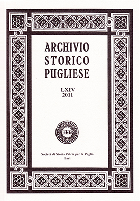 Rivista "Archivio Storico Pugliese LXIV"  - ANNO 2011